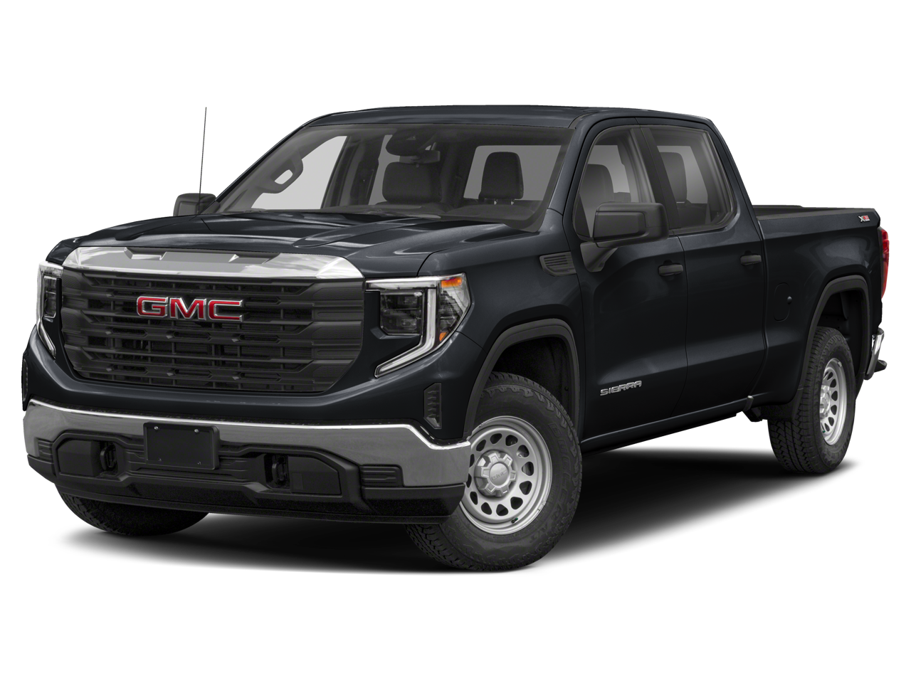 2022 GMC Sierra 1500 AT4 in Dynamic Blue Metallic — front three-quarter view