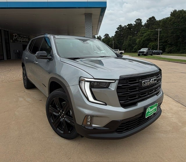 2026 GMC Acadia Elevation in Sterling Metallic — front three-quarter view