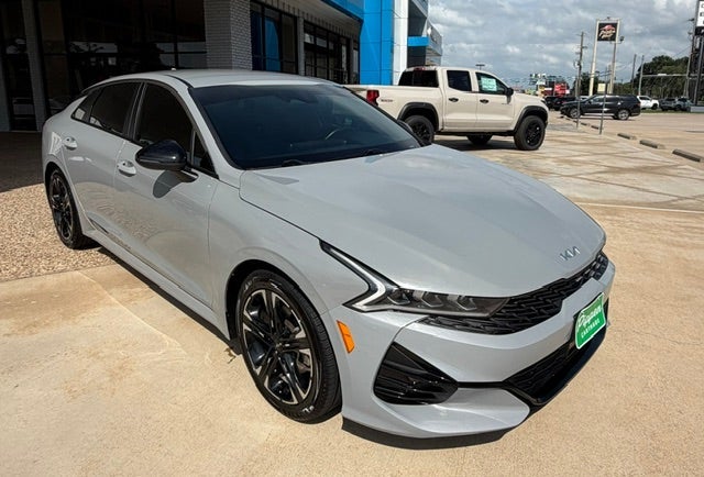2023 Kia K5 GT-Line in Gray — front three-quarter view